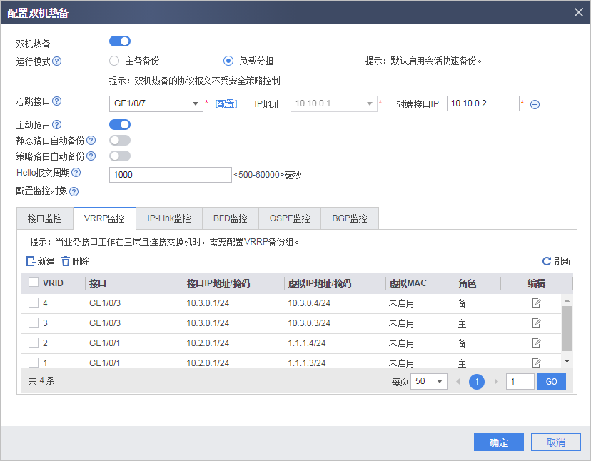 Web举例：防火墙直路部署，上下行连接交换机的负载分担组网