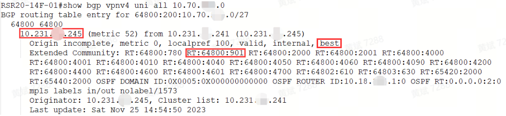 案例1 RSR20-X MPLS VPN场景 vrf路由学不到