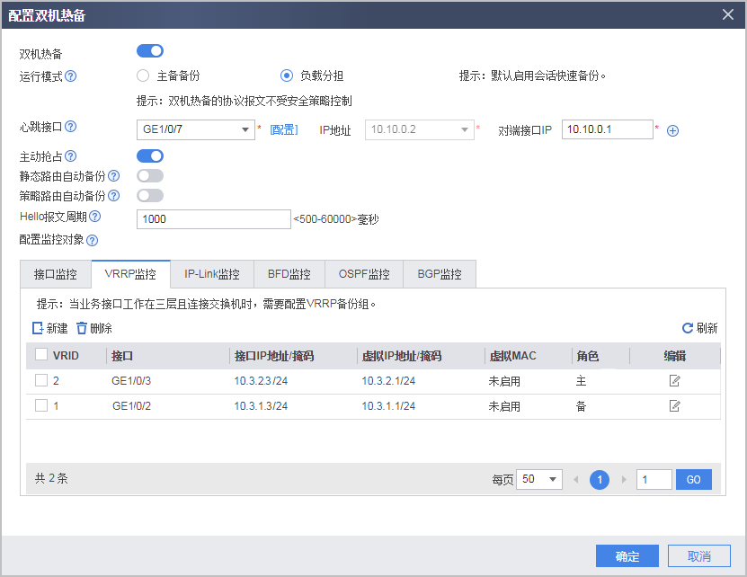 华为防火墙-Web举例:虚拟系统双机热备(负载分担),防火墙上行连接路由器,下行多个虚拟系统连接不同子网,上行共用根系统出口